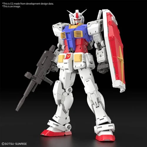 RX-78-2 Gundam Ver. 2.0 RG front view with shield and rifle
